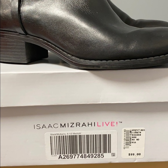 Isaac Miztahi 2-tone Black/brown riding boots. 1” heel. Size 8.5 - Picture 10 of 12